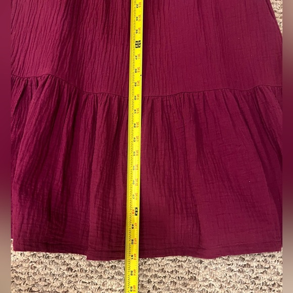 Pact Organic Cotton Coastal Double  Gauze Tiered Midi Dress Size Large - Picture 14 of 14